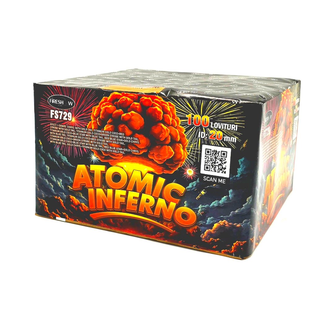 Combinație de Comete „Atomic Inferno” – 100 de Focuri, Calibru 20 mm, Categoria T1